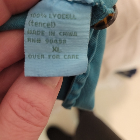 Pulp ladies button down teal 100%lyocell extra large - Picture 3 of 3
